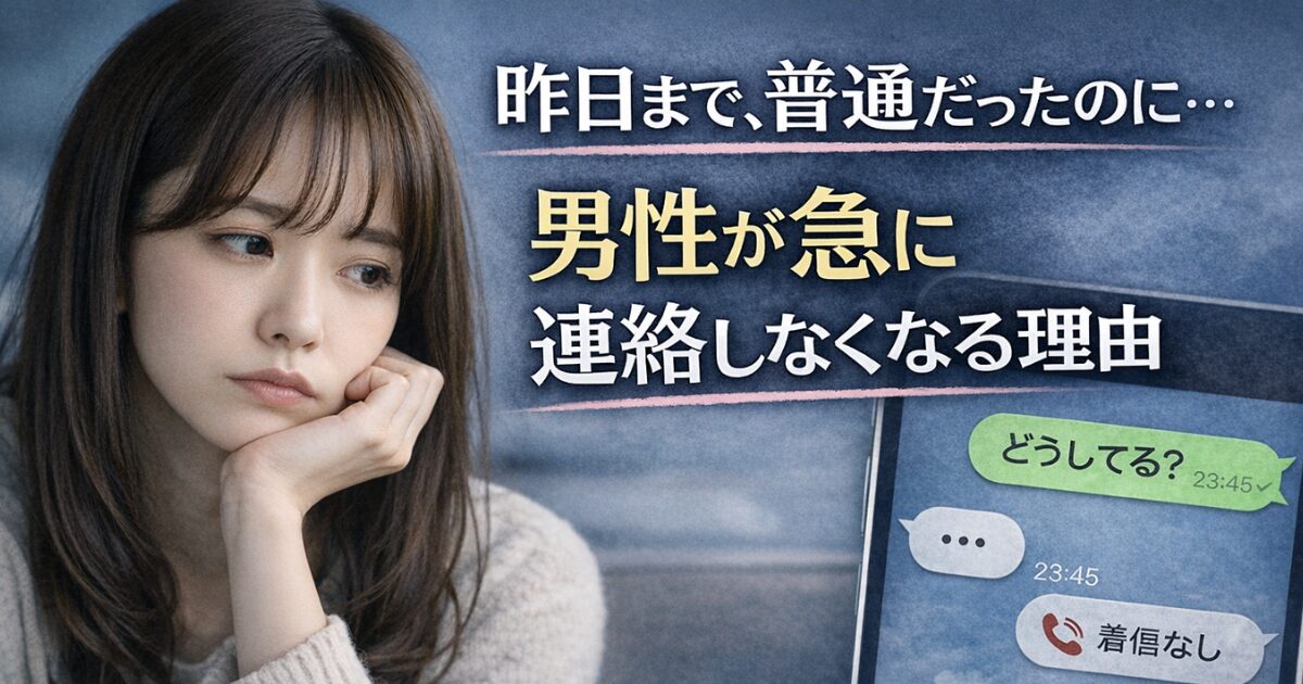 男性が急に連絡しなくなる理由