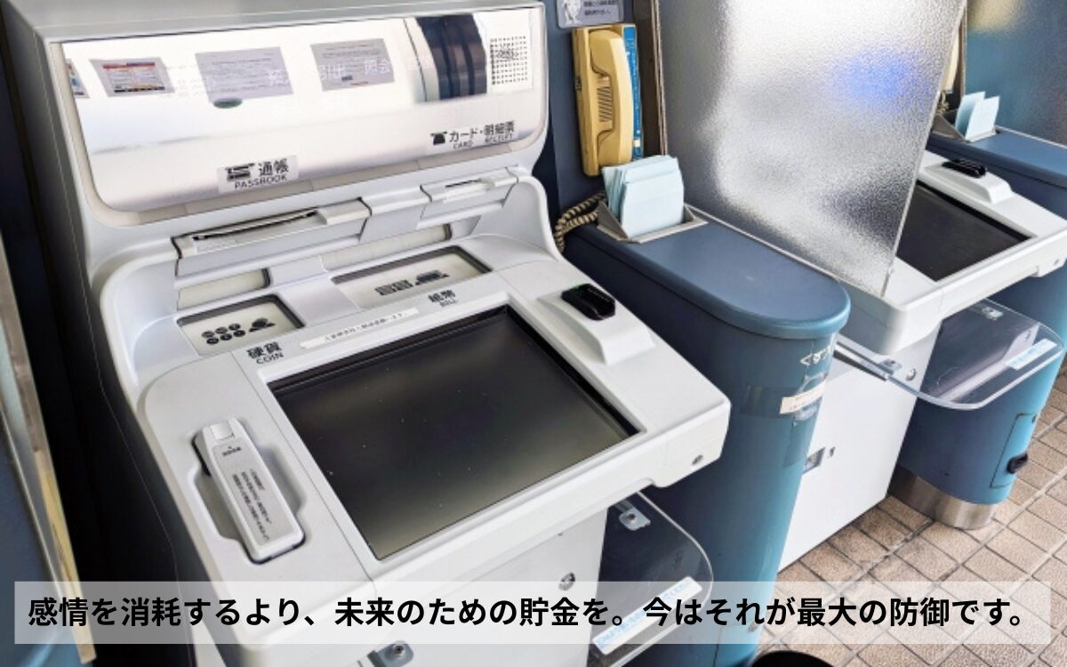 感情を消耗するより、未来のための貯金を。今はそれが最大の防御です。