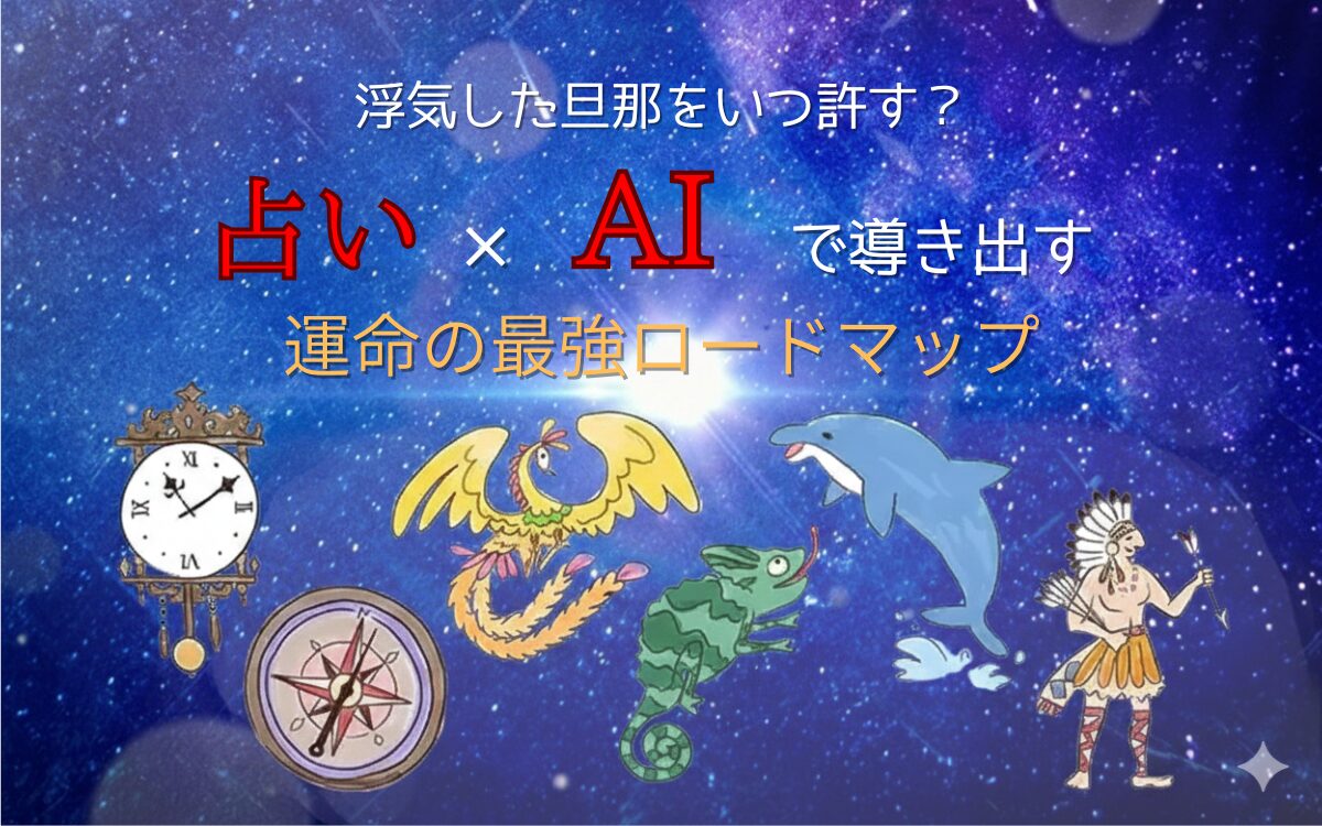 旦那の浮気を許す期限を占いとAIで診断するサレ妻のイメージ